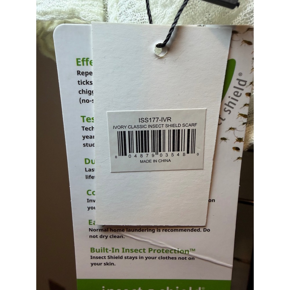 Hadley Wren Ivory Classic Insect Shield Scarf Repellent Apparel ISS177-IVR NWT - Picture 4 of 5